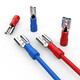 Kuishen Electric Power (KUICC) cold-pressed terminal 6.3mm female plug-in terminal block copper connector spring blade female to plug 2.8 female - red 100 pieces - wire diameter 0.5-1.5mm