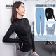 Yoga clothing set for women 2025 new style running sports Pilates training fitness long-sleeved tops 05 royal blue + 06 gray blue + 02 gray blue trousers M medium size recommended around 94-104 weight