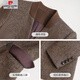 Pierre Cardin coffee color versatile suit suit for women in autumn and winter, thick herringbone pattern, fashionable and simple commuter suit, coffee color jacket + coffee color sweater + coffee color pants (comes with corsage + belt) 2XL 125-145Jin Jin is equal to 0.5 kg