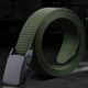 Iron-free nylon belt that passes security inspection, metal-free trouser belt, outdoor smooth plastic buckle canvas belt for denim work, black, one set