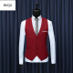 BKQU2023 Spring and Autumn Men's Suit Vest Men's Thin Large Size Korean Style Slim Fashion Professional Vest Men's White Three-Buckle Chain Style S100Jin [Jin is equal to 0.5 kg] or less