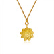 Yiyong gold-plated silver Wangfu lotus pendant necklace lotus pendant + black rope, about 11 grams