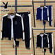 Playboy Spring and Autumn New Light Luxury Versatile Sports and Leisure Suit Men's Letter C Stand Collar Jacket Fashionable and Handsome Two-piece Set Black Complete Set 2XL 110-130Jin Jin is equal to 0.5 kg