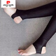 Pierre Cardin autumn and winter velvet thickened high-waist foot-stepping glossy pants for women to wear warm leggings to protect the waist and keep warm all-in-one cotton pants Winter thick velvet flat-foot style 3XL 130 to 150Jin Jin is equal to 0.5 kg