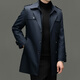 Windbreaker autumn and winter new business casual coat jacket for men with wool + cotton removable liner, three wears in one suit, blue with removable liner 4XL (195)