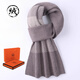 ERDOS Ordos 100% pure cashmere scarf men's winter thickened and warm Korean style plaid boys' wool scarf V2467 dark gray