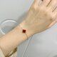 18K gold four-leaf clover bracelet AU750 color gold rose gold gold five-flower bracelet red agate birthday gift for girl rose gold red agate