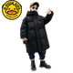 G.duck Children's Boys' Winter Cotton Clothes 2024 New Medium and Large Children's Winter Thickened Cotton Jackets Trendy Brand Medium and Long Down Cotton Jackets Black 120 cm