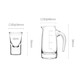 CLITON white wine cup wine dispenser 100ml wine set set of two or two cups wine jug spirit glass storage rack (gift box) bullet cup 10 + wine jug 10 + cup holder