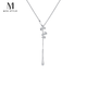 Mck Spiral Water Drop Sweater Chain Women's Light Luxury Fashion Personality Versatile Necklace Simple Silver Necklace Girlfriend Birthday Gift Sweater Chain