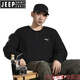 JEEP SPIRIT American heavyweight Henry collar sweatshirt men's new casual long-sleeved T-shirt autumn and winter pure cotton bottoming shirt men's trendy military green M 100-120Jin Jin equals 0.5 kg