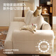 Lin's Home Cream Style Fabric Sofa Living Room 2025 New Puff Sofa Cat Scratch Cloth Furniture Small Apartment Sofa TBS175 2.68 meters | Roaming Gray 12 Anti-bacterial Cat Scratch Cloth