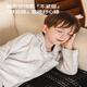 MiiOW Children's Pajamas Set Type A Pure Cotton Boys Long Sleeve Girls Autumn and Winter Warm Home Clothing Medium and Large Children's Cardigan Light Gray [Type A Pure Cotton] 120 cm [Weight 35-40Jin [Jin equals 0.5kg] Height 110-120cm]