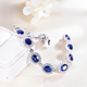 Fuwu Artificial Sapphire Bracelet Cultured Colorful S925 Sterling Silver Jewelry Non-Natural Light Luxury Jewelry S925 Cultured Sapphire Bracelet