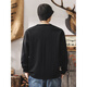 Pop Warm Autumn American Retro Henley Collar Polo Shirt Men's Long Sleeve Autumn New Tough Guy T-Shirt Men's Loose Black Black M _Suitable for 100-125Jin Jin equals 0.5 kg
