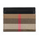 BURBERRY Burberry unisex black leather plaid card holder 80840331