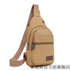 Laiji Electrician's Tool Bag Crossbody Chest Bag Men's Teenagers Thickened Canvas Wear-Resistant Men's Bag New Retro Men's Versatile Bag Khaki