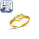 Junmin quality 18k gold ring for women new gold model 999 gold double heart plain ring 3D hard gold live mouth adjustable
