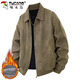 Woodpecker (TUCANO) jacket men's autumn and winter jacket men's suede loose retro workwear top men's sky gray plus velvet XL