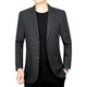 Men's Spring and Autumn Suit Middle-aged Men's Casual Plaid Casual Clothes Single Suit Dad's Loose Iron-Free Jacket Gray 2105 XL 180 135-150Jin Jin equals 0.5 kg