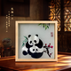 Lilly Chengdu Shu Embroidery Double-sided Panda Embroidery Ornaments Chinese Characteristics Gifts for Foreigners to Commemorate Foreign Exchanges in Chengdu Shu Embroidery - Ancient Shu Art Frame Life Panda