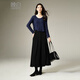 Late White 2025 Winter Premium Casual Sweater Temperament Loose Round Neck Wool Solid Color Sweater Women Dark Blue L