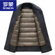 ROMON woolen coat men's autumn and winter thickened down liner dad winter wool woolen coat middle-aged and elderly navy blue wool coat + down liner XL 180 135-150Jin Jin equals 0.5 kg