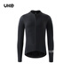 UKE Men's Fleece Warm Long Sleeve Cycling Jacket Autumn and Winter DWR Water-Repellent Outdoor Road Cycling Jacket Shadow Black L
