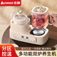 CHIGO double-oven health pot, tea maker, stewing, integrated bird's nest stew pot, water-proof stew health cup, office small souvenir for one person, souvenir gift, birthday gift, health pot 0.8L +0.5L ceramic stew pot, gift for good-looking girls