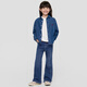 Gap, same style for both big and small children, spring style embroidered logo cotton denim shirt for boys and girls 805308, dark wash, 110 cm (4-5 years old) Asian size