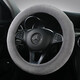 Autumn and winter car steering wheel protective cover plush warm anti-slip solid color universal OD type handlebar cover comfortable feel high-profile gray round type