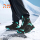 Anta children's cotton shoes for boys and girls winter non-slip knob buckle high top plus velvet warm outdoor snow boots two cotton shoes store manager recommended black/fluorescent aqua-4 35 shoe inner length 22cm