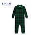 Polo Ralph Lauren Baby 25 Autumn Check Cotton Mesh Polo Jumpsuit RL43838 999-Green 73 (9M)