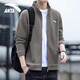 ANTA Soft Shell Sports Jacket Men's 2025 Autumn and Winter New Stand Collar Cardigan Loose Zipper Jacket Sports Casual Wear Top -3 Dusty Gray Regular Style L Suitable for 120-140 Jin Jin equals 0.5 kg