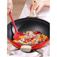 Fat Donglai's same style housewarming gift red micro-pressure wok non-stick pot household medical stone flat-bottomed wok non-stick kitchen utensils 32 gradient color octagonal pot + silicone spatula