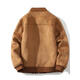 Yu Mengxindi frosted suede leather jacket for men in autumn and winter new suede wool jacket baseball jacket fur all-in-one jacket light brown L recommended 95/125 Jin Jin equals 0.5 kg