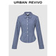 UR2025 new winter women's casual contrasting plaid lapel cardigan shirt UYY250108
