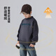 Yoyo Fairy Tale Comfortable Cotton Spring and Autumn Children's Sweaters 2025 Autumn and Winter Boys' Style Zipper Tops Medium and Big Kids Trendy Black and Gray Strips 170