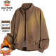 Paul Frank Jacket Men's Autumn and Winter American Flight Jacket Men's Trendy Loose Baseball Jacket Brown XL