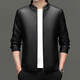 Goldlion 2026 Autumn and Winter Haining Leather Jacket Middle-aged Men's Dad's Wear Business Casual Leather Jacket Boutique Trend Jacket Black 3XL 190