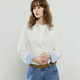 Chuyu pure cotton long-sleeved shirt for women 2025 autumn new style stitching plaid design niche shirt commuting top off-white L