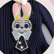 Yaochao Girls Judy Rabbit Sweater Dress 2025 New Baby Princess Dress Police Officer Dress High Quality College Style Dark Blue 90