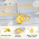 Chow Tai Fook Gold Necklace Women's Gold Heartbeat Four-Leaf Clover Pendant Clavicle Chain Lucky Four-Leaf Clover Pure Gold Necklace National Day Gift