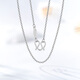 WAN FU LONG platinum PT950 necklace, genuine platinum clavicle O-shaped all-match plain chain M buckle women's birthday gift for girlfriend, PT950 platinum, about 43cm long, weighing 1.29g