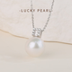Lucky Pearl Pendant S925 Silver Edison Pearl Pendant 12-13mm Perfect Round Freshwater Pearl Neck Jewelry Necklace S925 Silver Edison Pearl 12-13mm Perfect Round/Strong Light Free Silver Chain