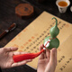 Yuxuan Creative Gifts Large Gourd Ornament Home Office Desktop Decoration Housewarming Gift Mascot Five Elements Gourd-Fire Red Small-Base