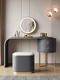 Xiyin Italian style bedside table and dressing table new light luxury high-end minimalist style bedroom modern simple small apartment collection off-white dressing table + makeup stool + mirror with lamp assembly 0.8 meters