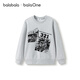 Balabala children's clothing, boys' sweatshirt, autumn style, medium and large children's round neck long-sleeved top, fashionable printing and comfortable 202324121104