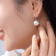 925 silver high-heeled shoes pearl earrings for women niche high-end ear hooks high-end fashion earrings versatile temperament earrings 12mm white pearl gold earrings one pair