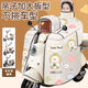 Jiaojing parent-child electric vehicle winter windshield quilt with velvet and thickening Children's parent-child electric vehicle windshield quilt with velvet and extra thickness in winter Parent-child model Beige Happy Bear Extra thick velvet + widened side wings Parent-child/single person High-definition window can be stored + rearview mirror zipper opening
